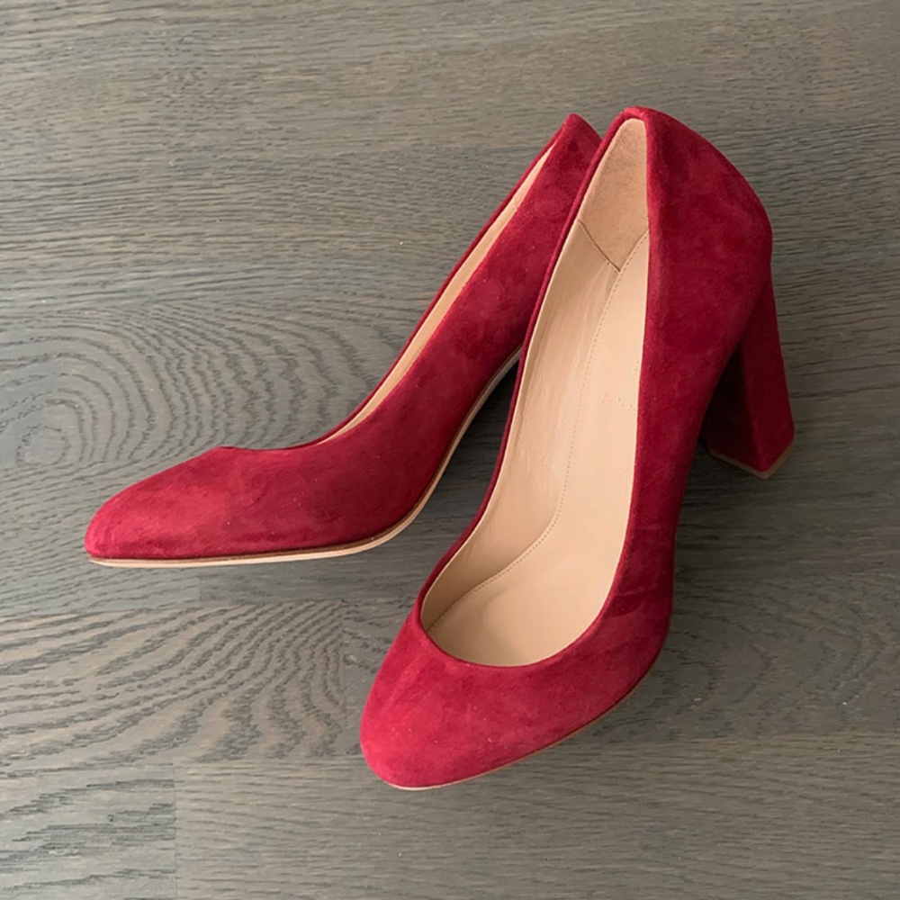 J.Crew I "Etta" Red Block Heel Pumps
